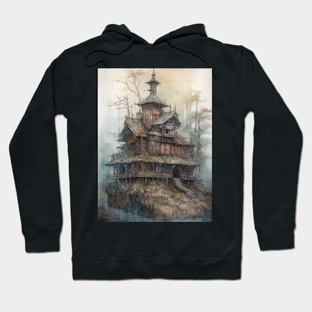 Gothic Futurism House in the Old Ancient Woods Hoodie by podartist